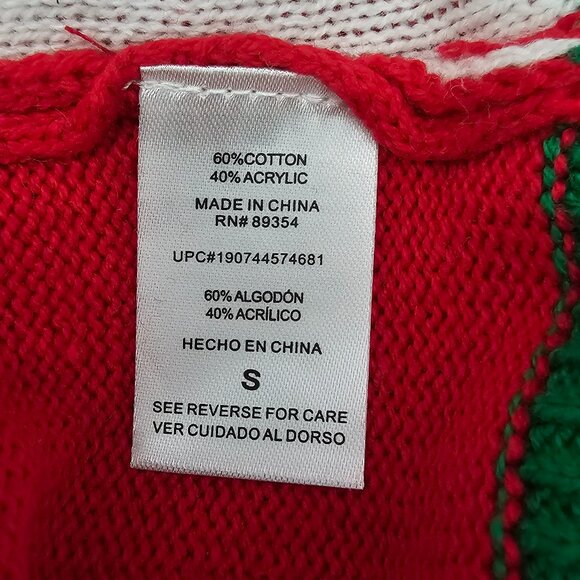 To Be Jolly New Naughty Nice Reversible Sequin Ugly Knit Red Christmas Sweater - Picture 5 of 11